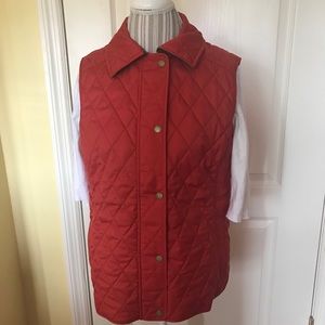 LL Bean Quilted Orange Medium Women’s Vest
